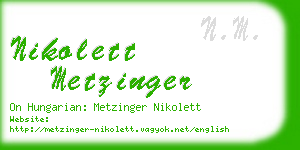 nikolett metzinger business card